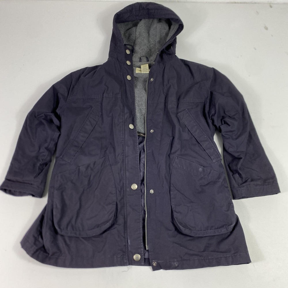 Eddie Bauer Coat‎ Womens Medium Blue Hooded Fleece Lined Insulated Parka Warm
